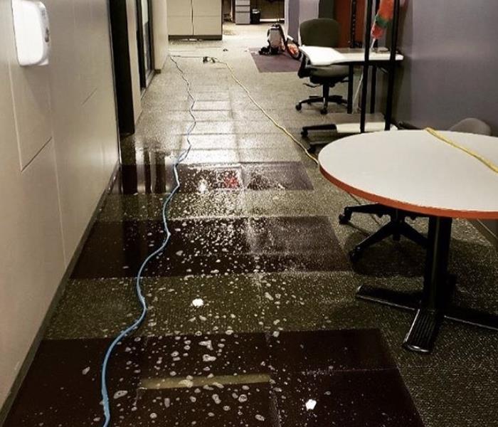 Flooded office space 