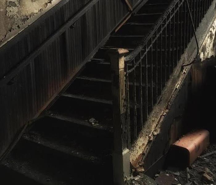 Burnt stairway